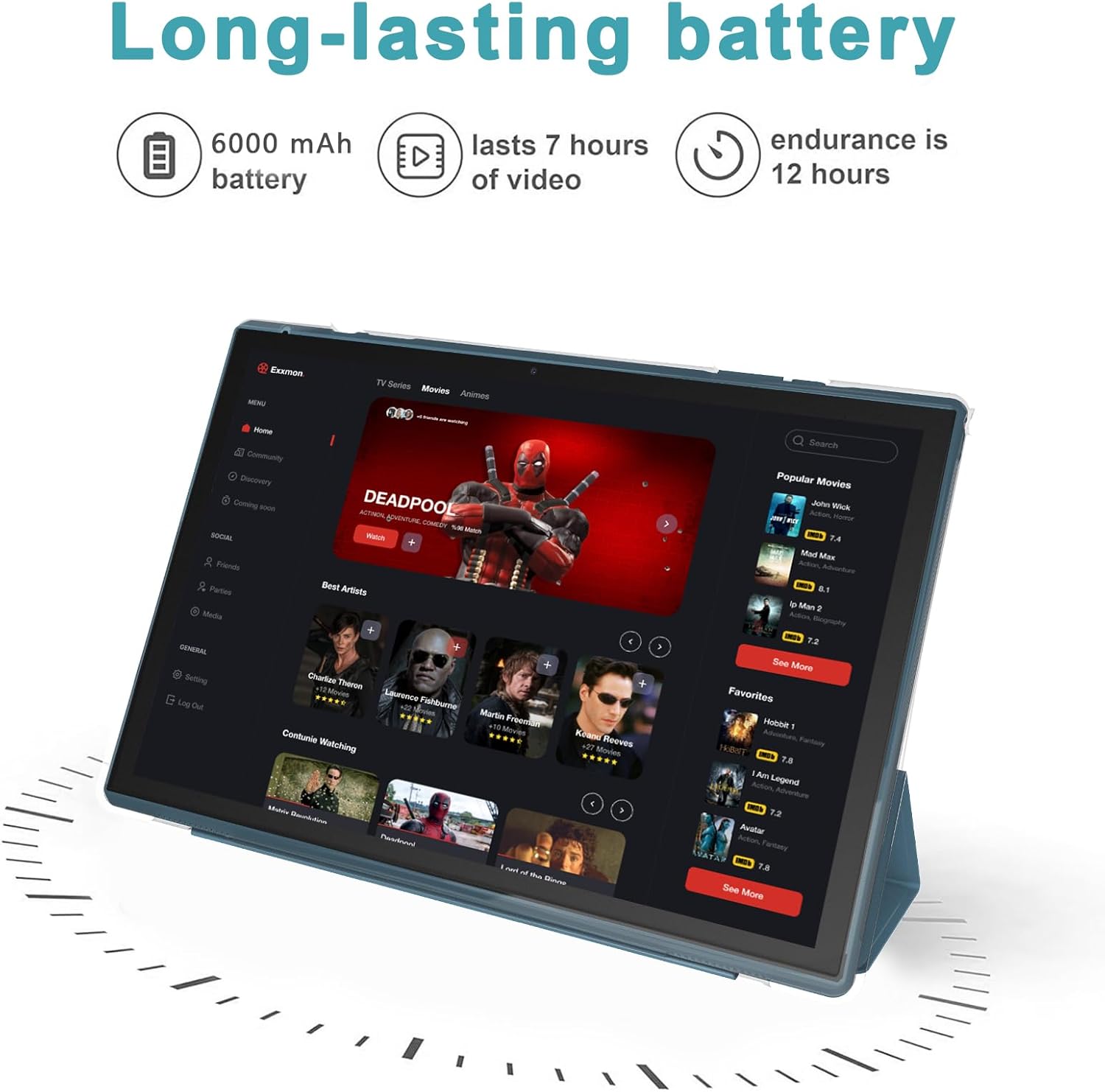 Android Tablet 10 Inch Tablet With Case Stylus Android 15 Tablets 8GB RAM 32GB ROM Support 1TB Expansion 6000mah Battery 10.1" IPS HD Touchscreen 2MP+8MP Dual Camera WIFI-6 Bluetooth5.0 Tablets - Image 5
