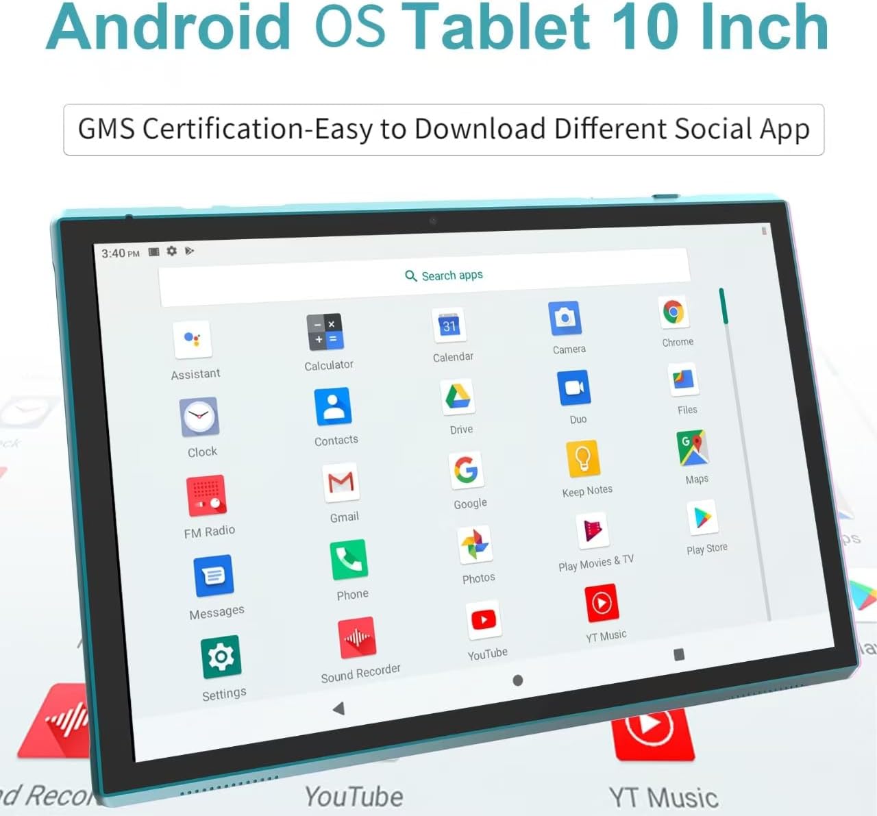 Android Tablet 10 Inch Tablet With Case Stylus Android 15 Tablets 8GB RAM 32GB ROM Support 1TB Expansion 6000mah Battery 10.1" IPS HD Touchscreen 2MP+8MP Dual Camera WIFI-6 Bluetooth5.0 Tablets - Image 7
