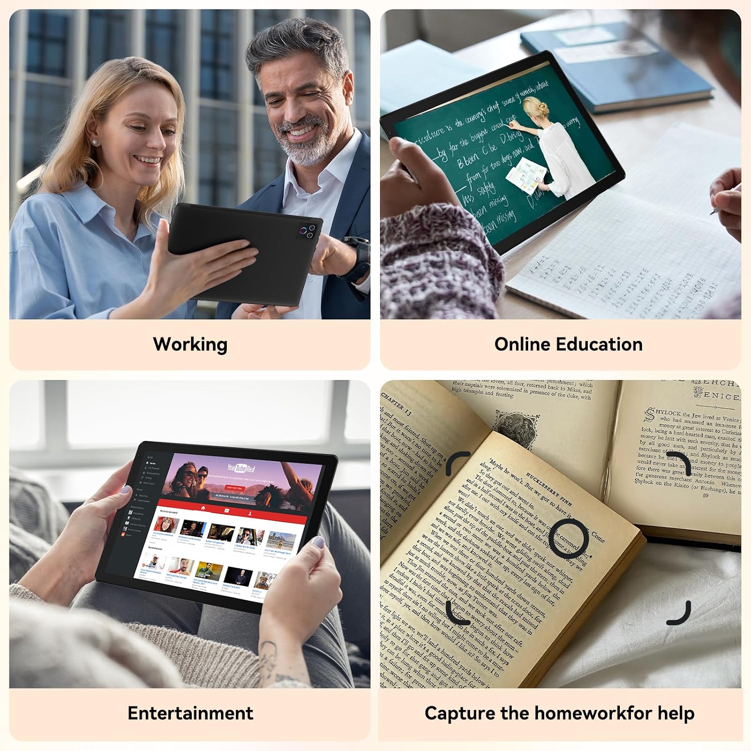 URAO Tablet,10.1" Android Tablet with Octa-core Processor 30GB RAM 128GB ROM HD IPS Touchscreen 8H Battery, Wi-Fi 6, BT 5.4, Dual Camera, Android 16 Tablets 2026 - Image 9