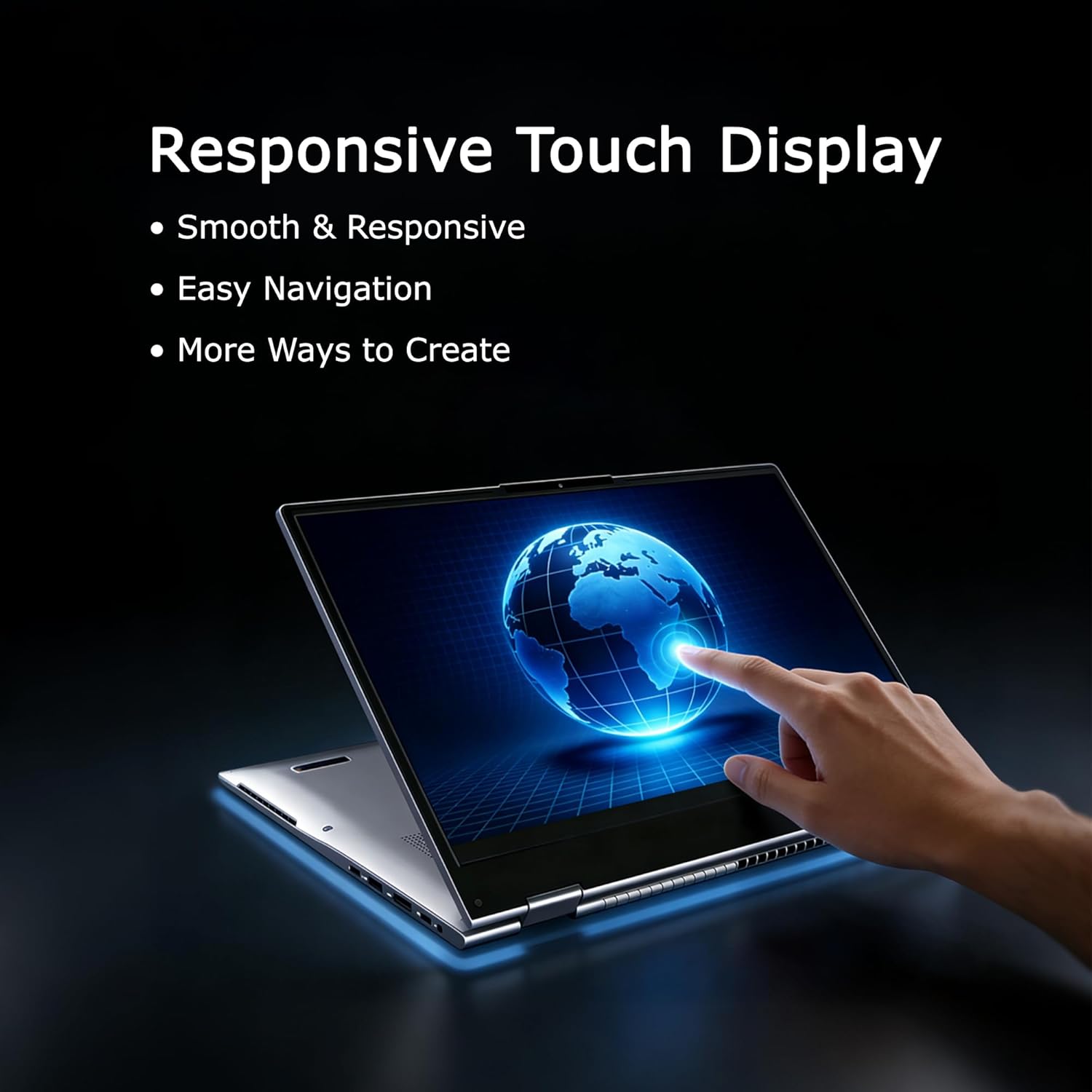 15.6" 2-in-1 Touchscreen Laptop Computer, AMD A9 Processor up to 3.2GHz, 8GB RAM 256GB SSD, Convertible Notebook with IPS FHD Display, USB-C, WiFi, Win11 Laptop for Work, Study & Home - Image 4