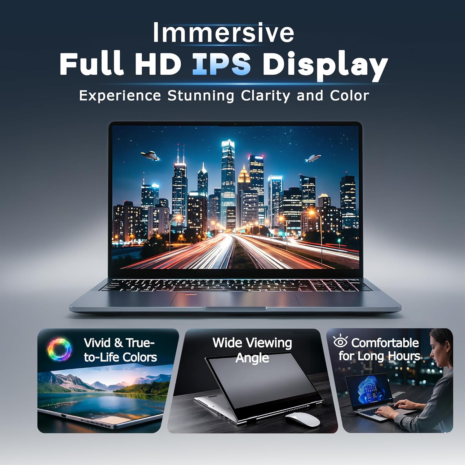 15.6" 2-in-1 Touchscreen Laptop Computer, AMD A9 Processor up to 3.2GHz, 8GB RAM 256GB SSD, Convertible Notebook with IPS FHD Display, USB-C, WiFi, Win11 Laptop for Work, Study & Home - Image 5