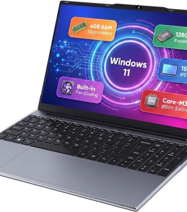 15.6 inch Laptop, Core 8100Y, 4GB So-Dimm RAM, 128GB SSD, Windows 11 | Upgradeable RAM+SSD, 15.6" FHD IPS Display, 2MP Webcam, Cooling Fan, Type-C&HDMI, For Study, Daily Office Work